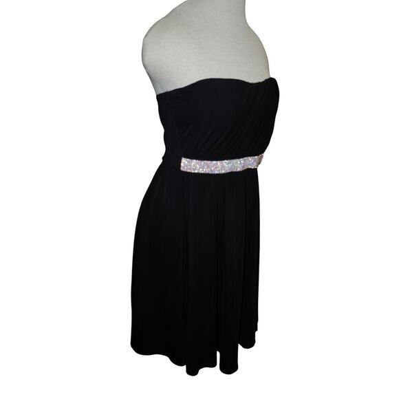 Vintage Janté Black Strapless Dress Rhinestone Waistband Made in USA Size L - Picture 5 of 7